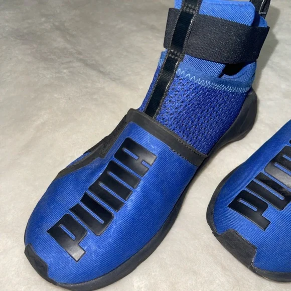 PUMA Ouma Fierce Blue and Black Strap Sneakers Size 5.5 - Picture 5 of 8